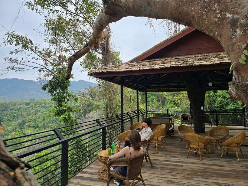 Kuang Si Waterfall, Tree Top Cafe, Ziplining - Ethnic minority village stop: a short cultural look, not a long lecture