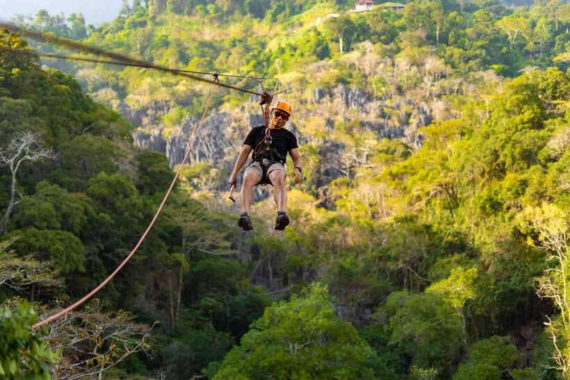 Kuang Si Waterfall, Tree Top Cafe, Ziplining - The View: 542 steps, how to pace it, and what you get at the top