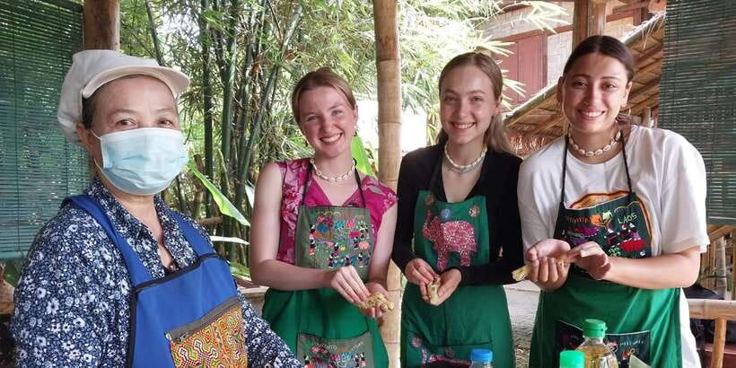 Luang Prabang: Bamboo Experience & Kuang Si Falls Tour - Bamboo in the kitchen: a cooking class that uses what you learned