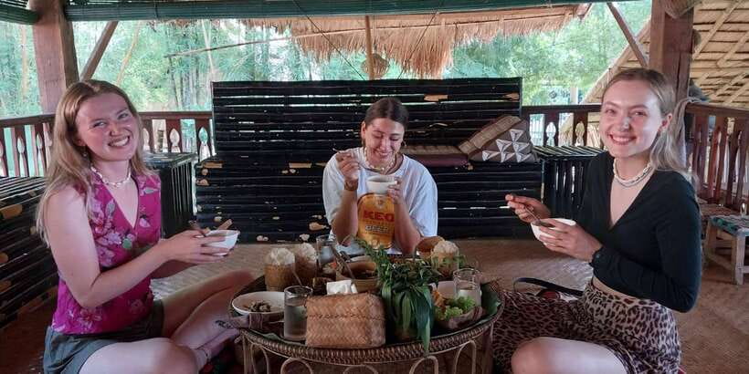 Luang Prabang: Bamboo Experience & Kuang Si Falls Tour - Lunch on the terrace: eating what you cooked