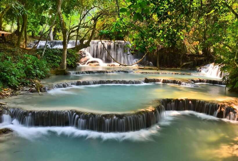 Luang Prabang: Bamboo Experience & Kuang Si Falls Tour - Kuang Si Falls: turquoise pools, walking paths, and the bear sanctuary