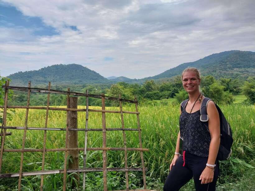 Luang Prabang: Hiking Off the Beaten Track with Picnic Lunch - The descent through forest toward Ban Long Lao