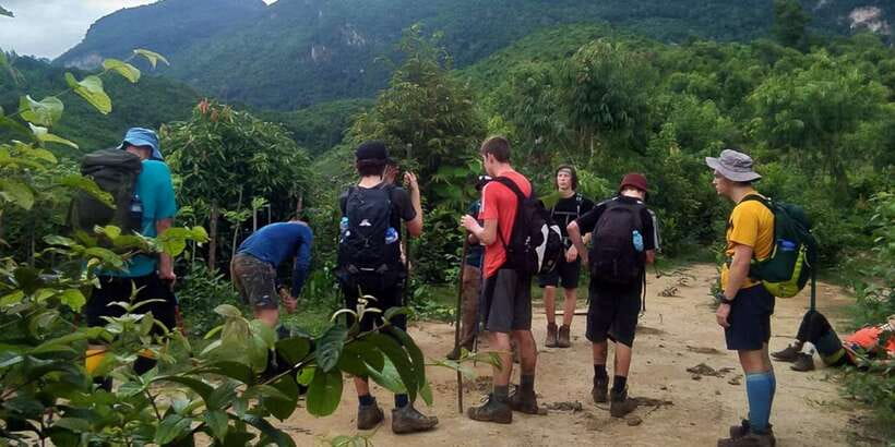 Luang Prabang: Mountain Trek & Local Villages Overnight Tour - Tad Sae Waterfalls: boat to the falls and swim options