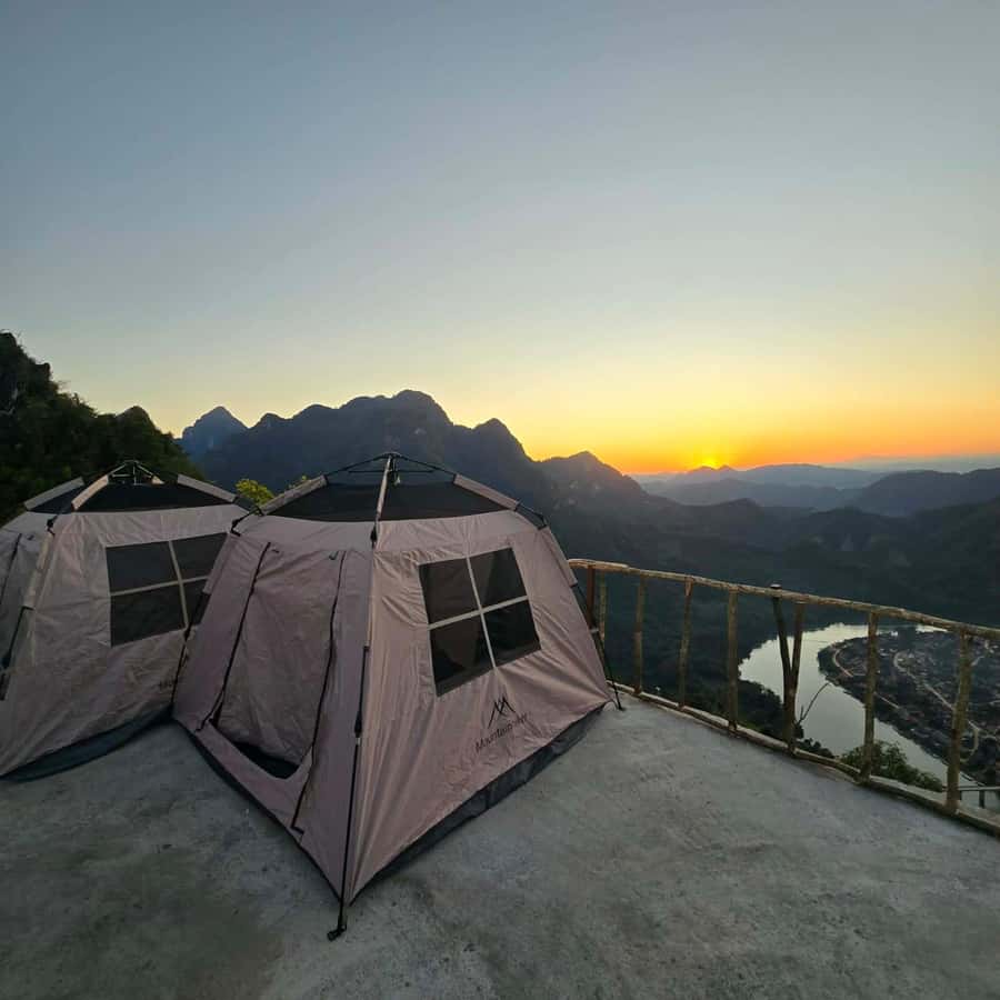 Overnight Camping At nong khiaw view point, 360 view - What the Climb Really Feels Like: Steep, Scrambling, and Slippery If Wet