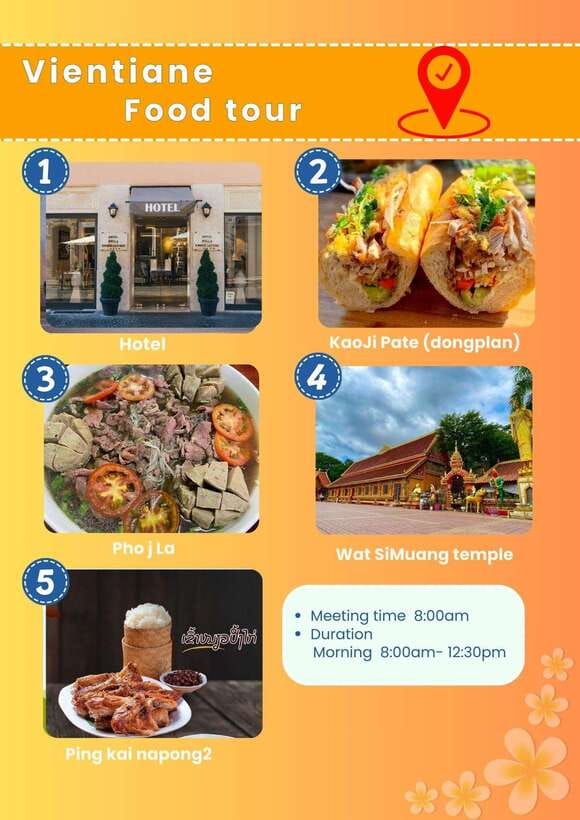 Vientiane classic Food tour ( Included Food ) - Lunch Plus Ping Kai at Napong 2